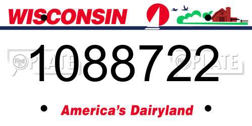 1088722 Wisconsin License Plate