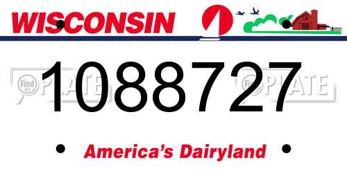 1088727 Wisconsin License Plate