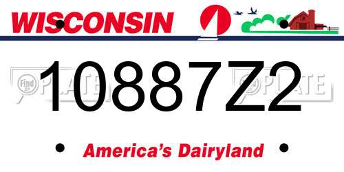 10887Z2 Wisconsin License Plate
