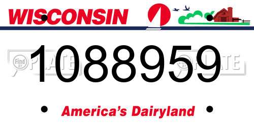 1088959 Wisconsin License Plate