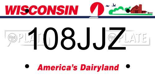 108JJZ Wisconsin License Plate