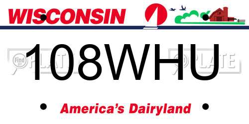 108WHU Wisconsin License Plate