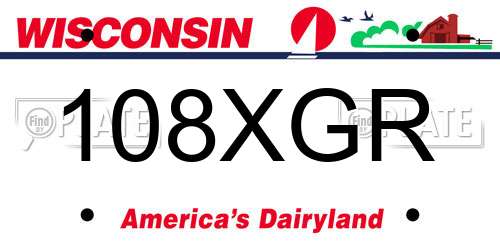 108XGR Wisconsin License Plate