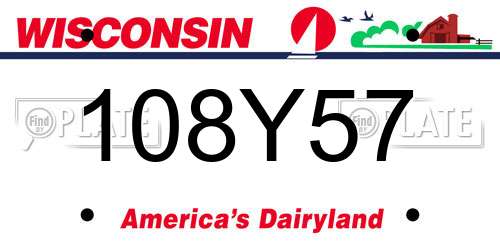 108Y57 Wisconsin License Plate