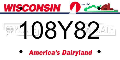 108Y82 Wisconsin License Plate