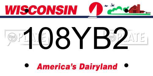 108YB2 Wisconsin License Plate