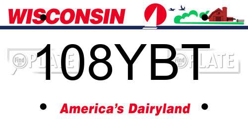 108YBT Wisconsin License Plate