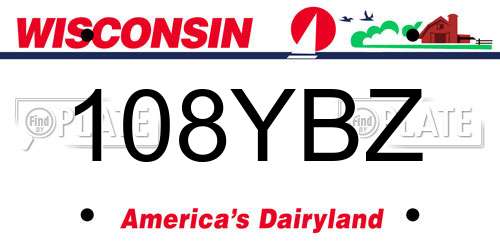108YBZ Wisconsin License Plate