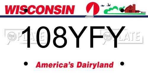 108YFY Wisconsin License Plate