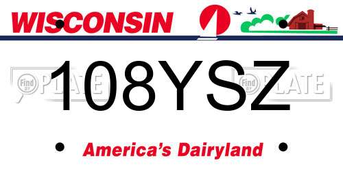 108YSZ Wisconsin License Plate