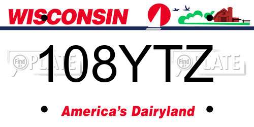 108YTZ Wisconsin License Plate