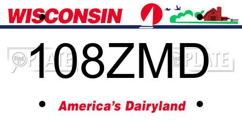 108ZMD Wisconsin License Plate