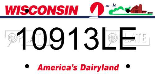 10913LE Wisconsin License Plate