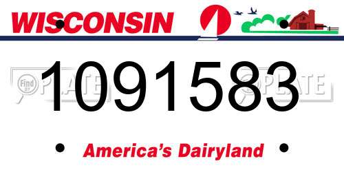 1091583 Wisconsin License Plate