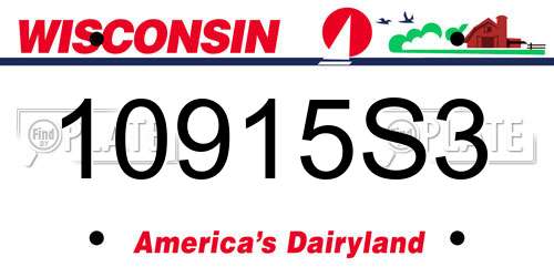 10915S3 Wisconsin License Plate