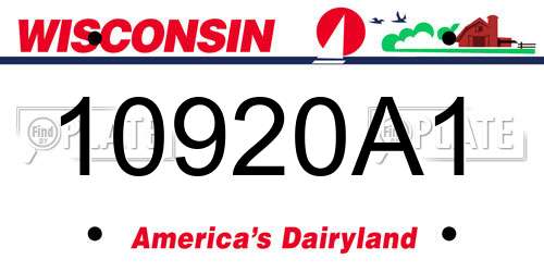 10920A1 Wisconsin License Plate