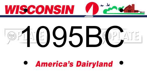 1095BC Wisconsin License Plate