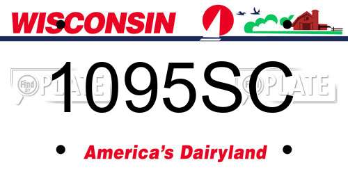1095SC Wisconsin License Plate