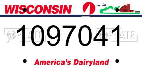 1097041 Wisconsin License Plate