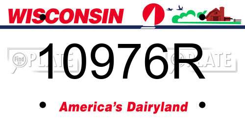 10976R Wisconsin License Plate