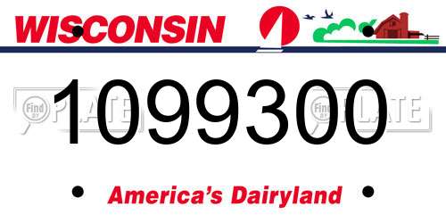 1099300 Wisconsin License Plate