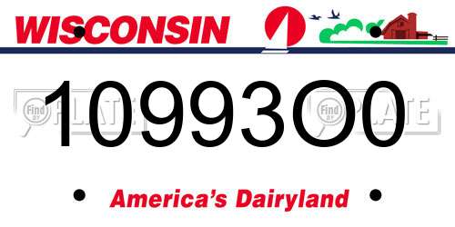 10993O0 Wisconsin License Plate