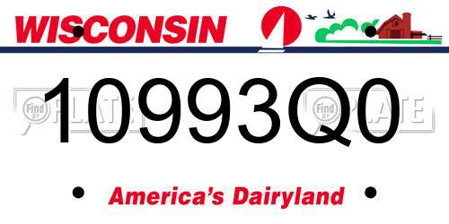 10993Q0 Wisconsin License Plate