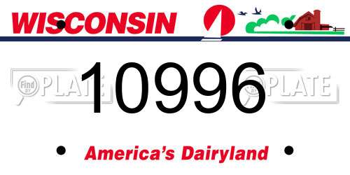 10996 Wisconsin License Plate