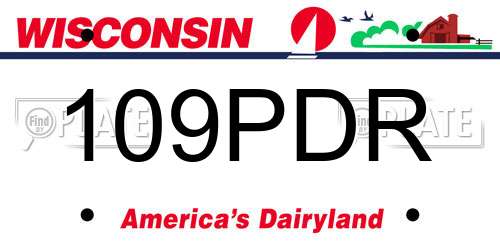 109PDR Wisconsin License Plate