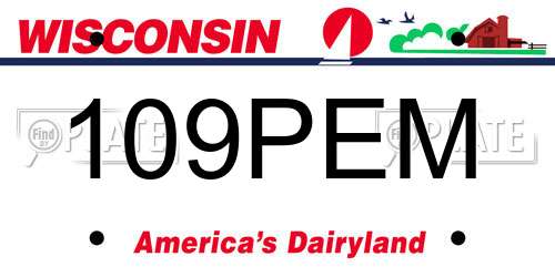 109PEM Wisconsin License Plate