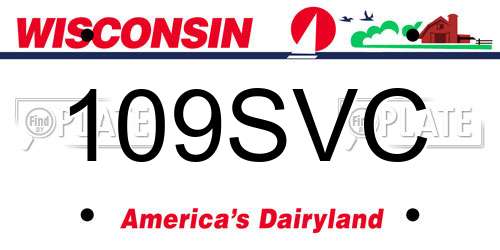 109SVC Wisconsin License Plate