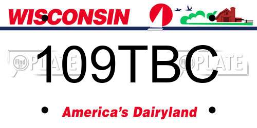 109TBC Wisconsin License Plate