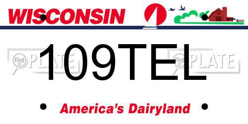 109TEL Wisconsin License Plate