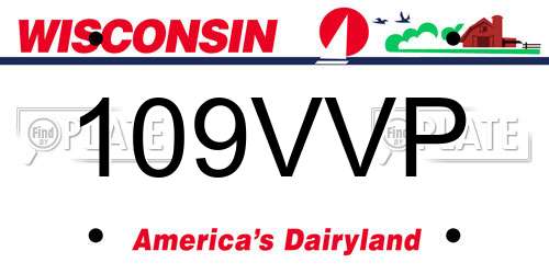 109VVP Wisconsin License Plate