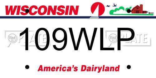 109WLP Wisconsin License Plate