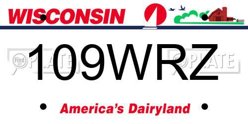109WRZ Wisconsin License Plate