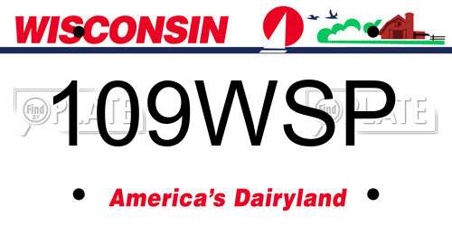 109WSP Wisconsin License Plate