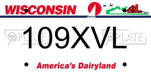 109XVL Wisconsin License Plate