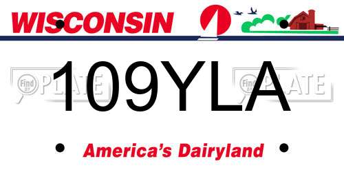 109YLA Wisconsin License Plate