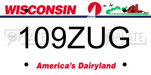 109ZUG Wisconsin License Plate