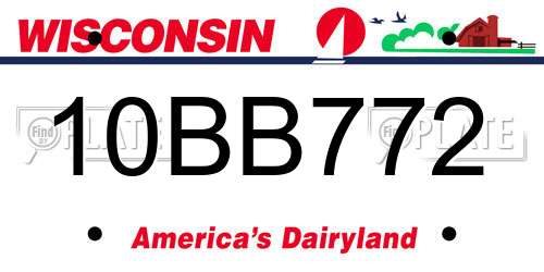 10BB772 Wisconsin License Plate