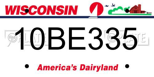 10BE335 Wisconsin License Plate