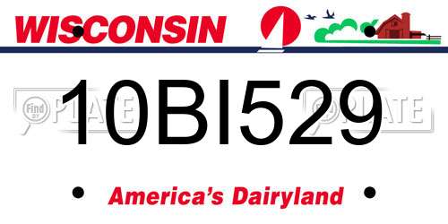 10BI529 Wisconsin License Plate