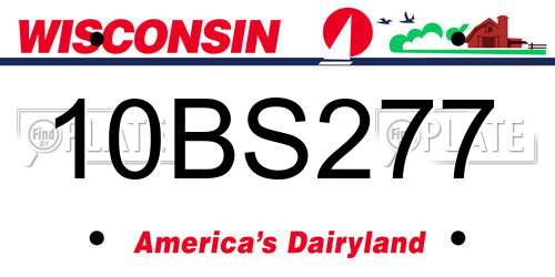 10BS277 Wisconsin License Plate