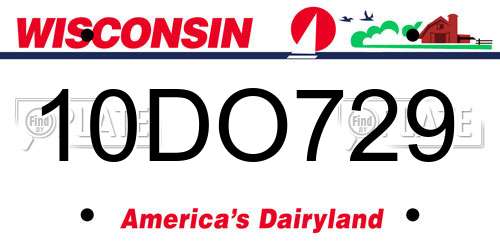 10DO729 Wisconsin License Plate