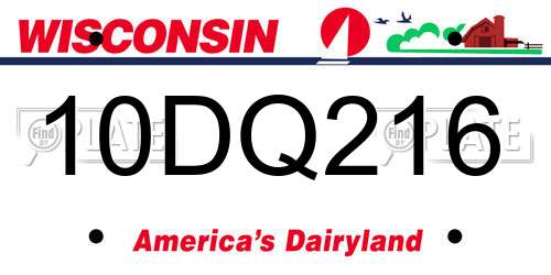 10DQ216 Wisconsin License Plate