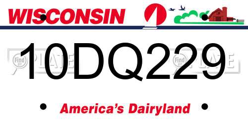 10DQ229 Wisconsin License Plate