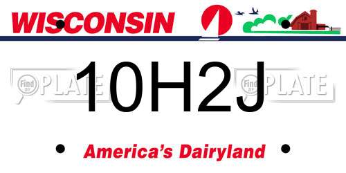 10H2J Wisconsin License Plate