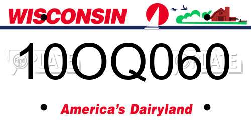 10OQ060 Wisconsin License Plate