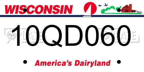10QD060 Wisconsin License Plate